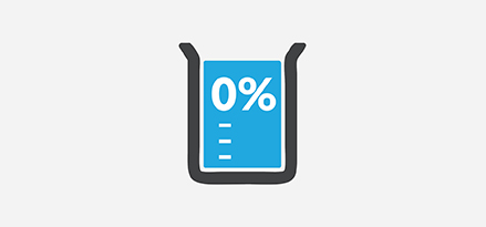 Vaso de precipitación con 0 % indicado