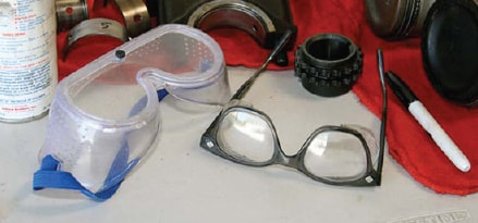 Protección ocular de seguridad del lubricante