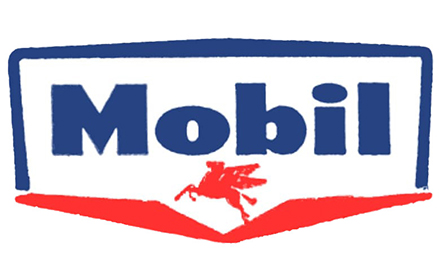 Logo Mobil azul con el Pegasus rojo