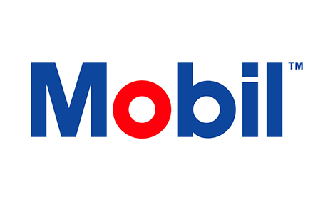 Logo de Mobil moderno azul y rojo 