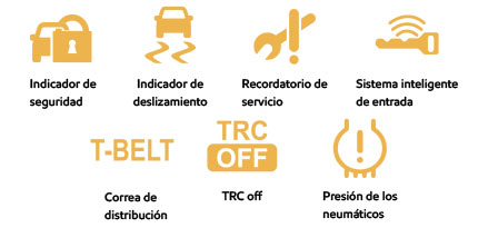Luces de tablero de auto seguridad