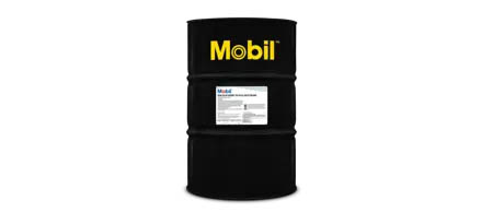 Barril negro de lubricante 15W-40 con letras amarillas de la marca Mobil Delvac para Mineria.