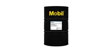 Barril negro de lubricante para transmisión Off Highway con letras amarillas de la marca Mobil Delvac para Mineria.