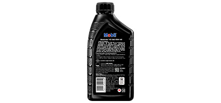 Botella de aceite para engranes 85W-140 de Mobil 1 para alto desempeño de atrás.