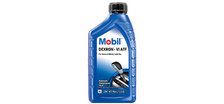 Botella de un litro de aceite mobil dexron vi atf de frente