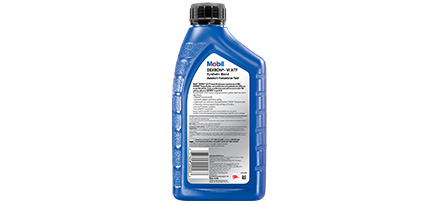 Botella de un litro de aceite mobil dexron vi atf por atrás