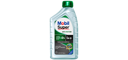 Garrafa de aceite mobil antifriction 5w 20 de frente