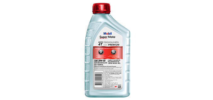 Aceite para motos Mobil Super Moto 4T 20W-50 detrás