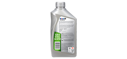 Botella de aceite Mobil 1 ESP Fórmula 0W-40 de color verde vista desde atrás.